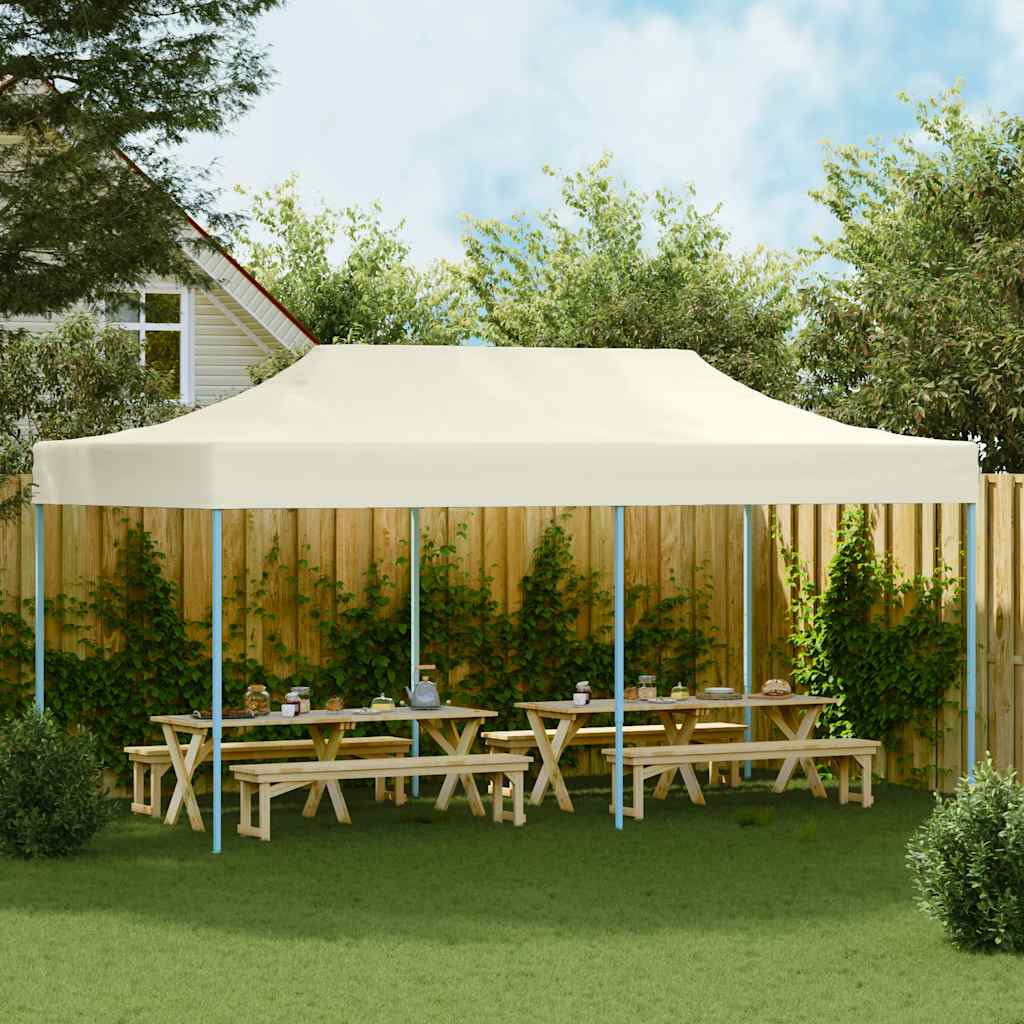 Rozkládací stan nůžkový 3 x 6 m krémově bílý