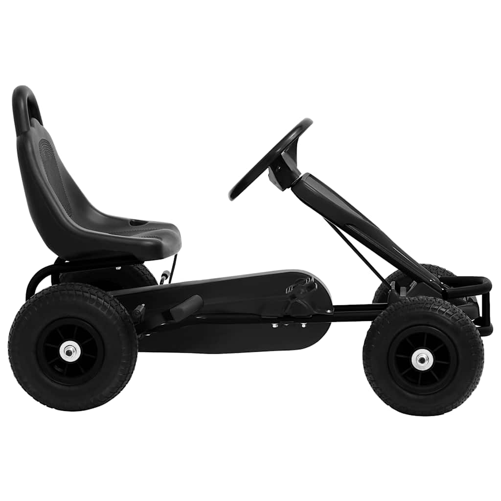 Šlapací motokára s pneumatikami černá