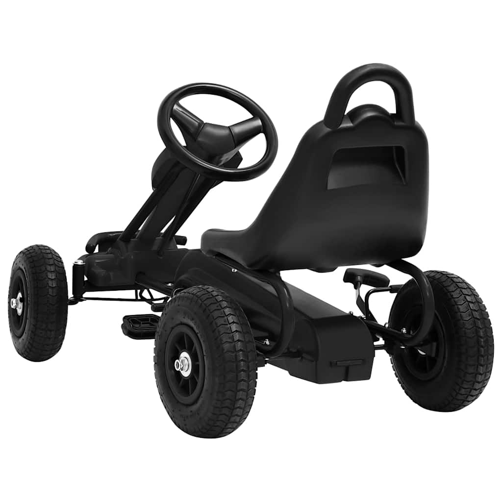 Šlapací motokára s pneumatikami černá
