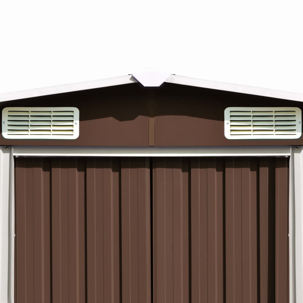 Zahradní domek 257 x 580 x 181 cm kovový hnědý