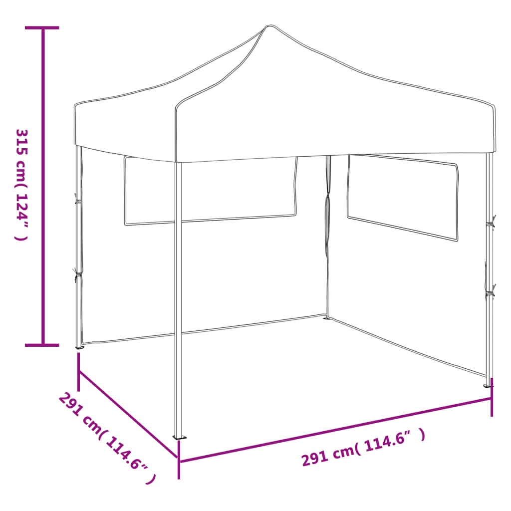 Skládací stan se 2 stěnami 3 x 3 m krémový