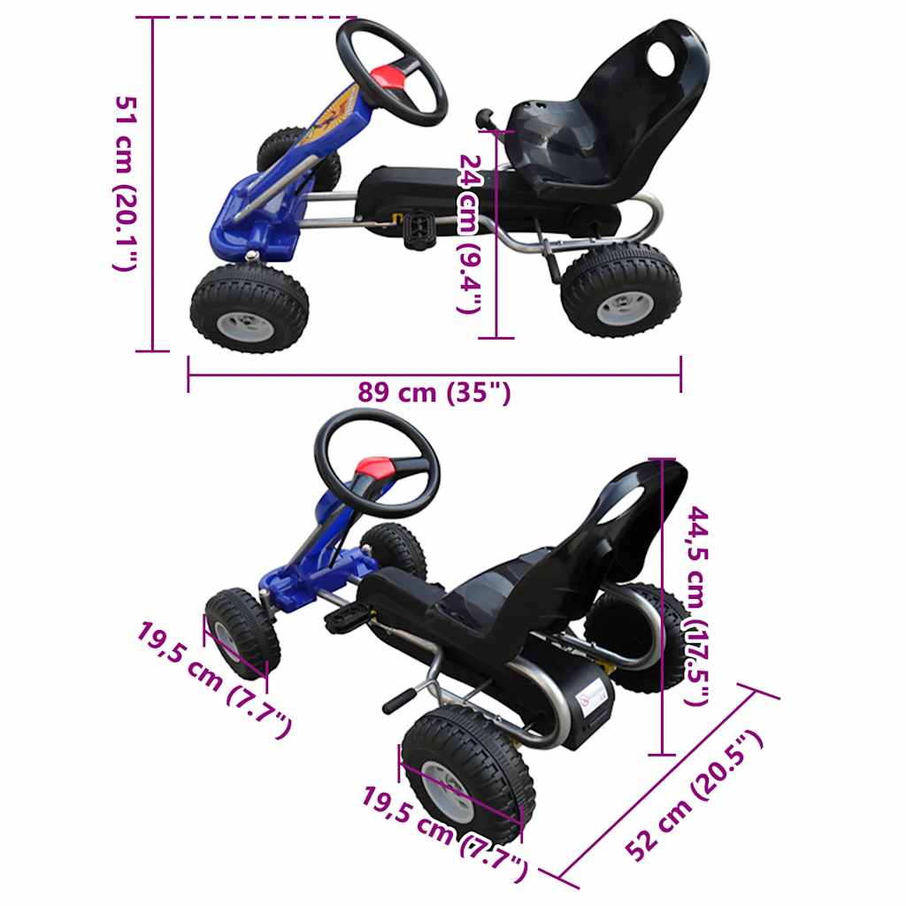 Šlapací motokára modrá
