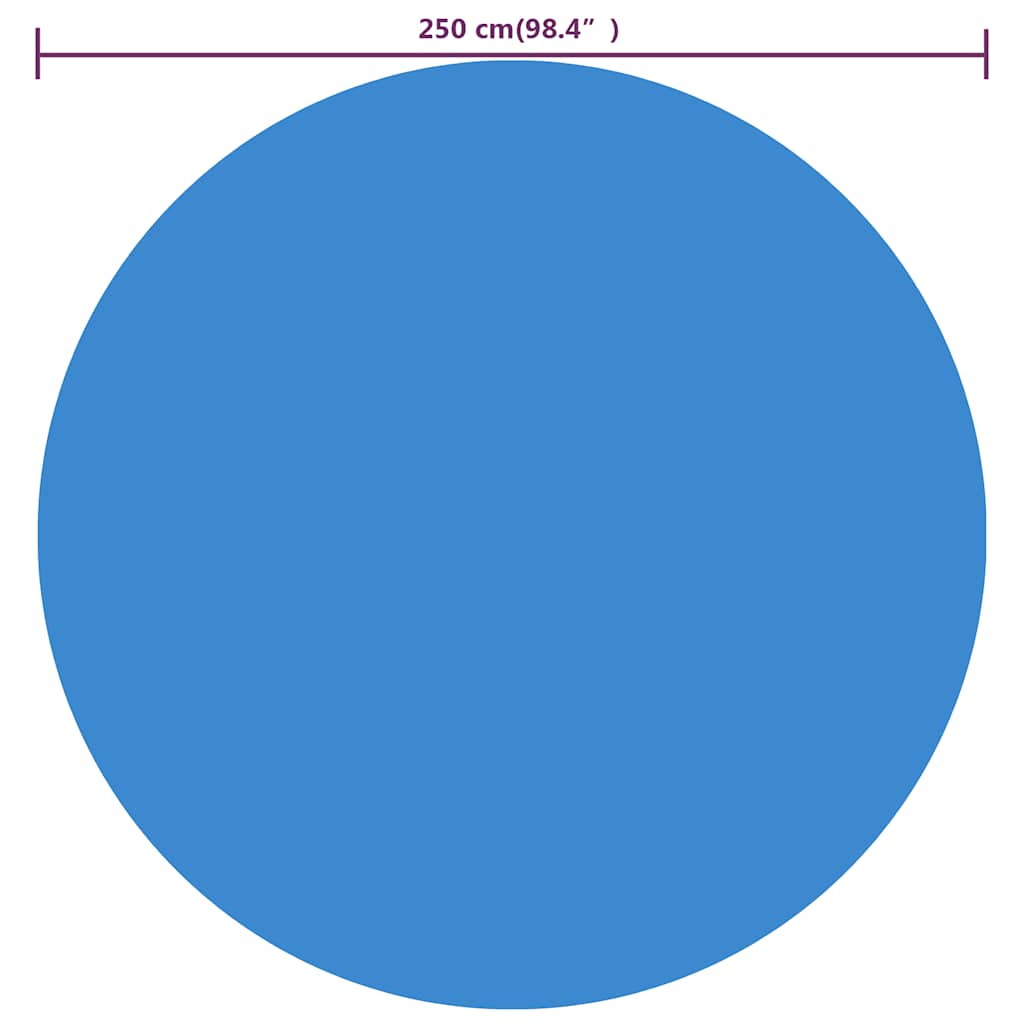 Plovoucí kulatý solární PE kryt na bazén 250 cm modrý