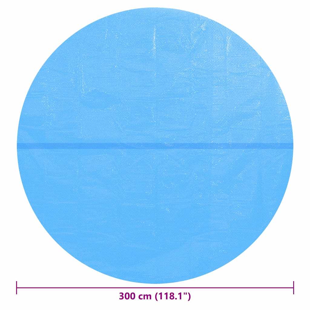 Plovoucí kulatý solární PE kryt na bazén 300 cm modrý