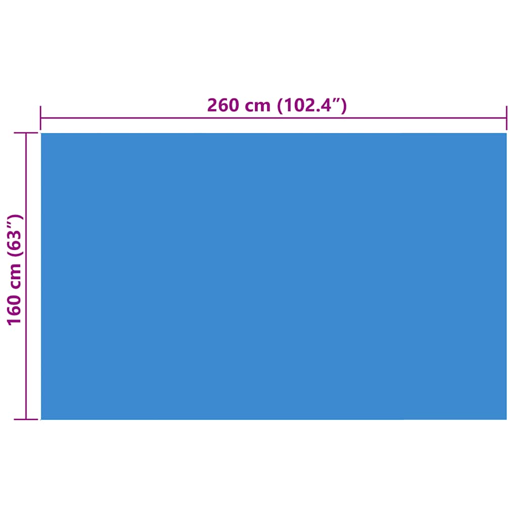 Obdélníkový kryt na bazén 260 x 160 cm, modrý PE