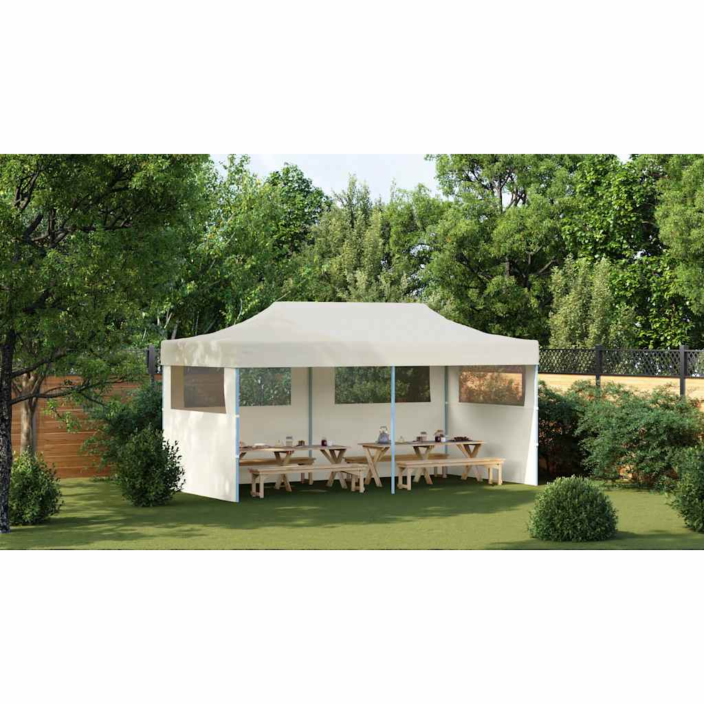 Krémový skládací nůžkový party stan 3 x 6 m