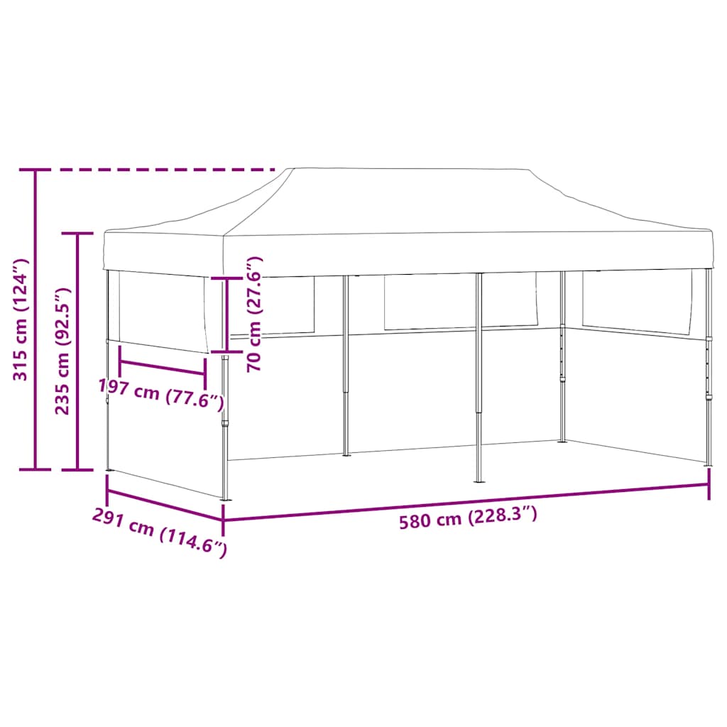 Krémový skládací nůžkový party stan 3 x 6 m