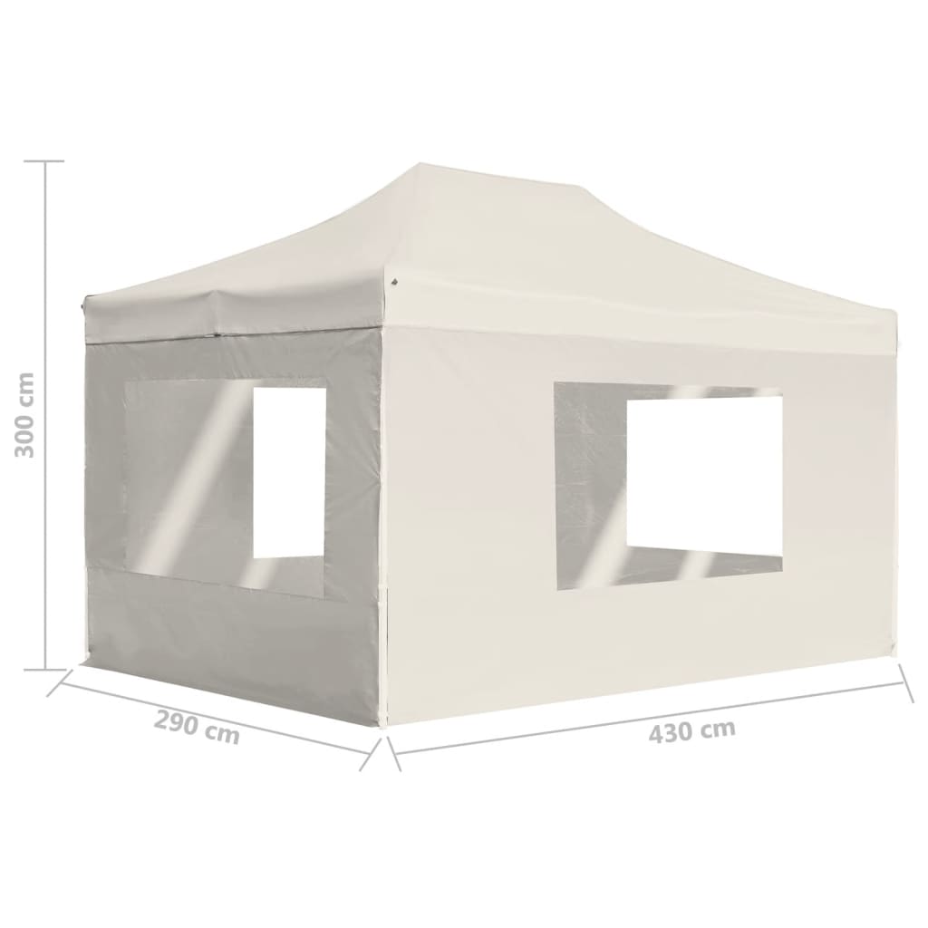 Profesionální skládací party stan+stěny hliník 4,5x3 m krémový