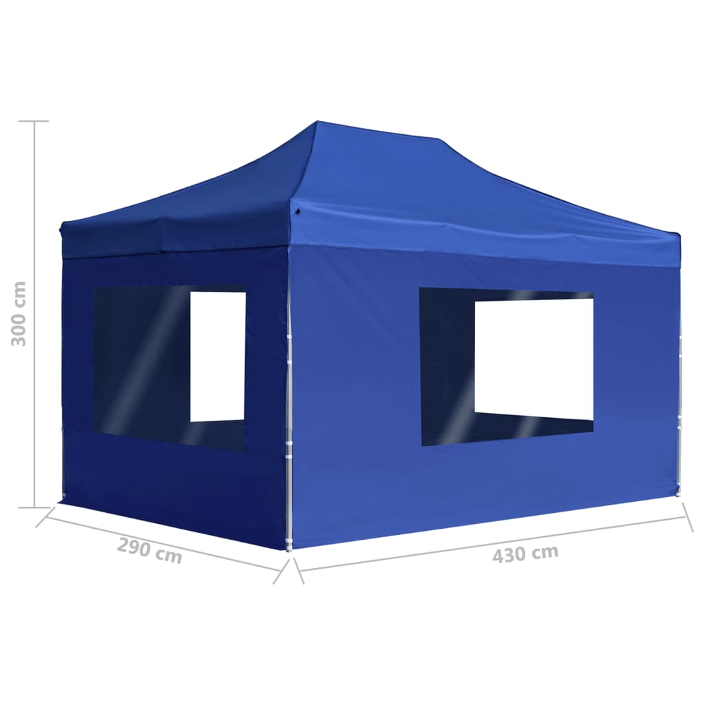 Profesionální skládací party stan + stěny hliník 4,5x3 m modrý