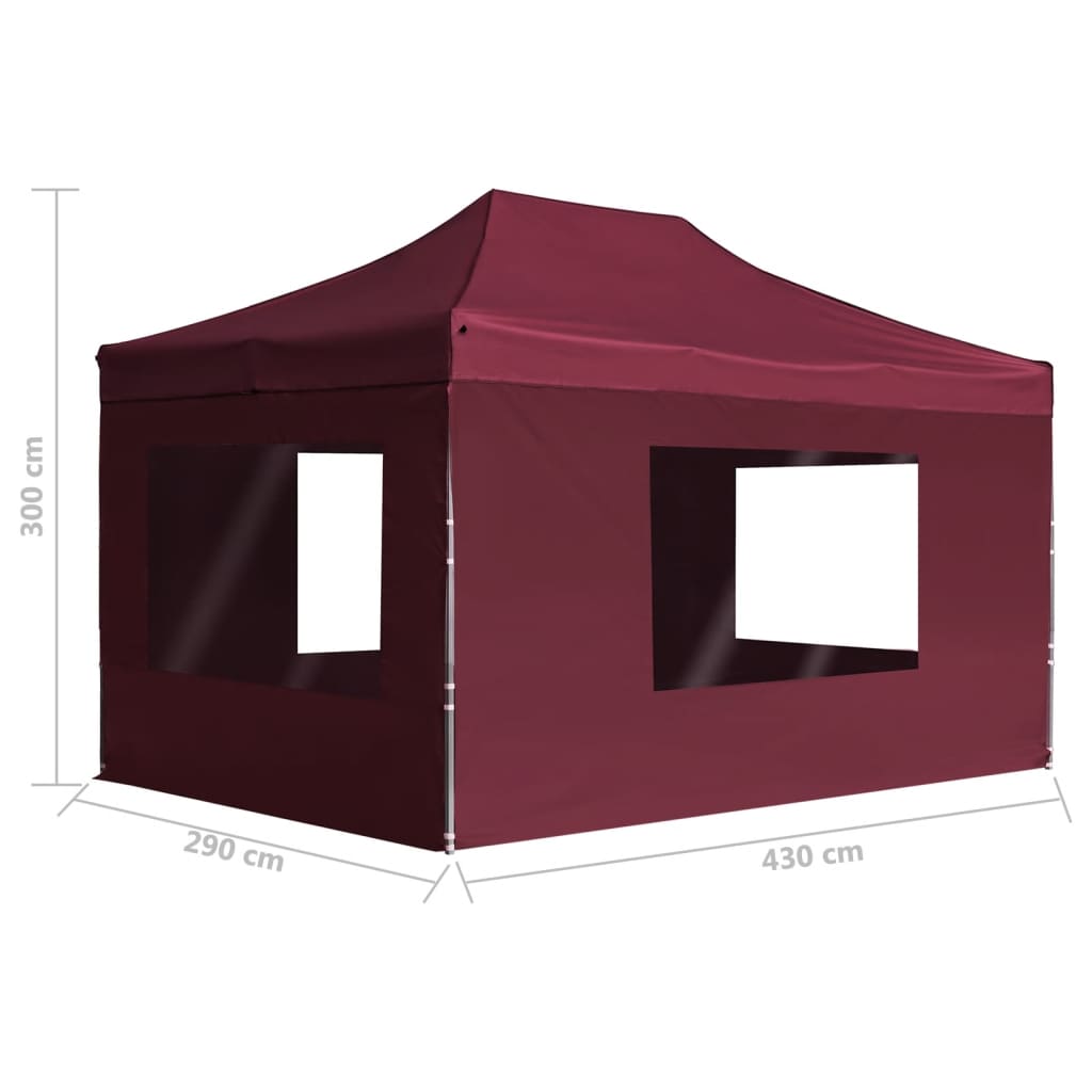 Profesionální skládací party stan + stěny hliník 4,5x3 m vínový