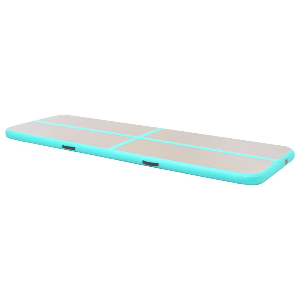 Nafukovací cvičební podložka s pumpou 400x100x10 cm PVC zelená