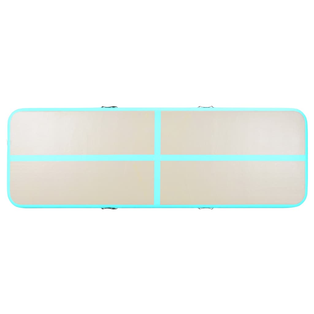 Nafukovací cvičební podložka s pumpou 400x100x10 cm PVC zelená