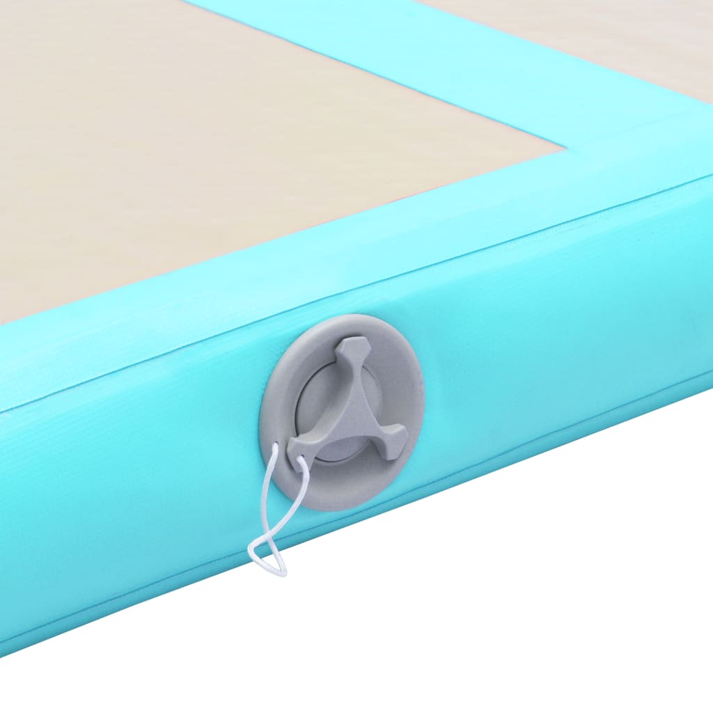 Nafukovací cvičební podložka s pumpou 400x100x10 cm PVC zelená