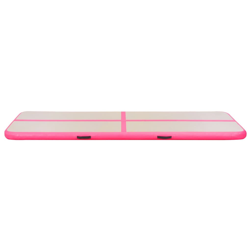 Nafukovací cvičební podložka s pumpou 600x100x10 cm PVC růžová