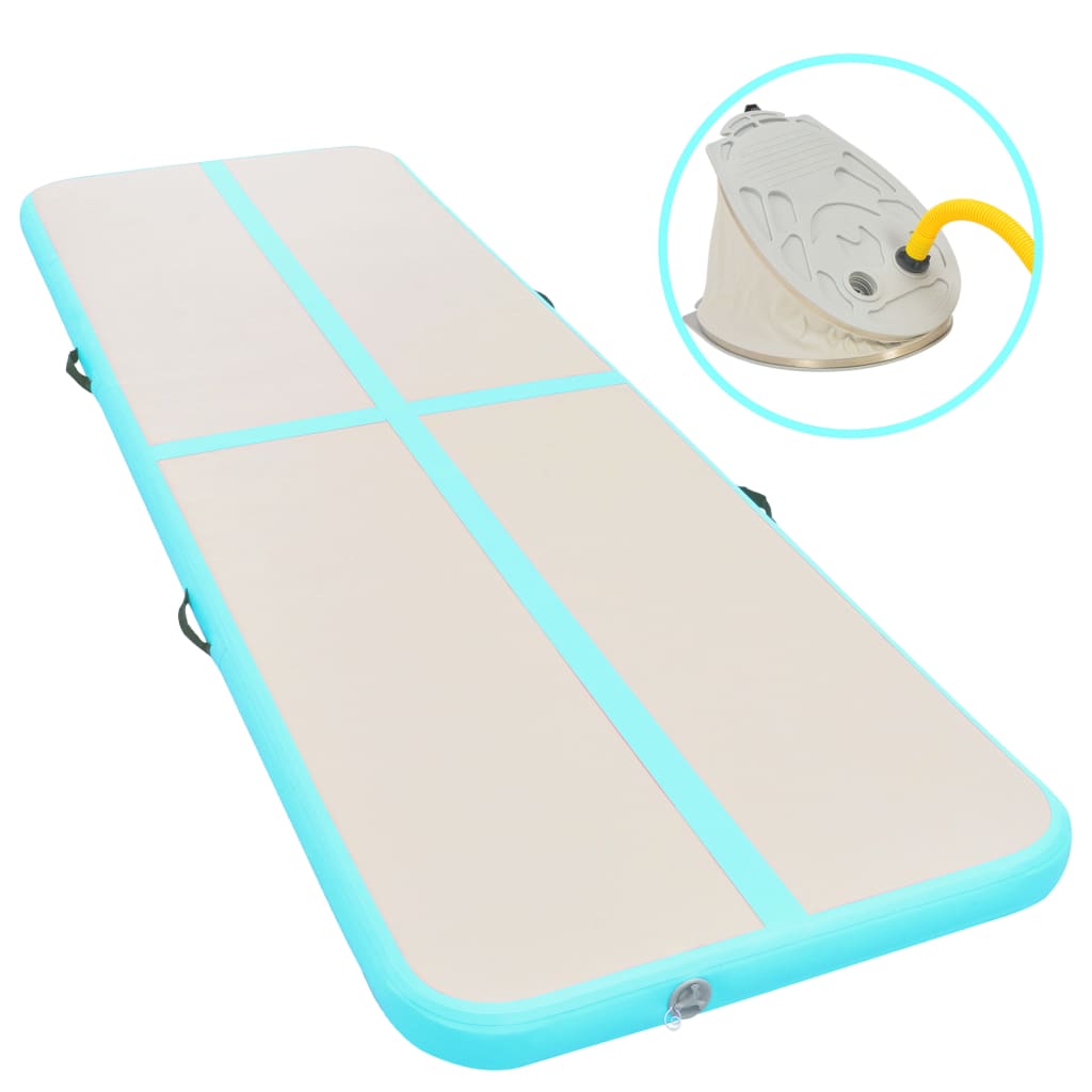 Nafukovací cvičební podložka s pumpou 700x100x10 cm PVC zelená