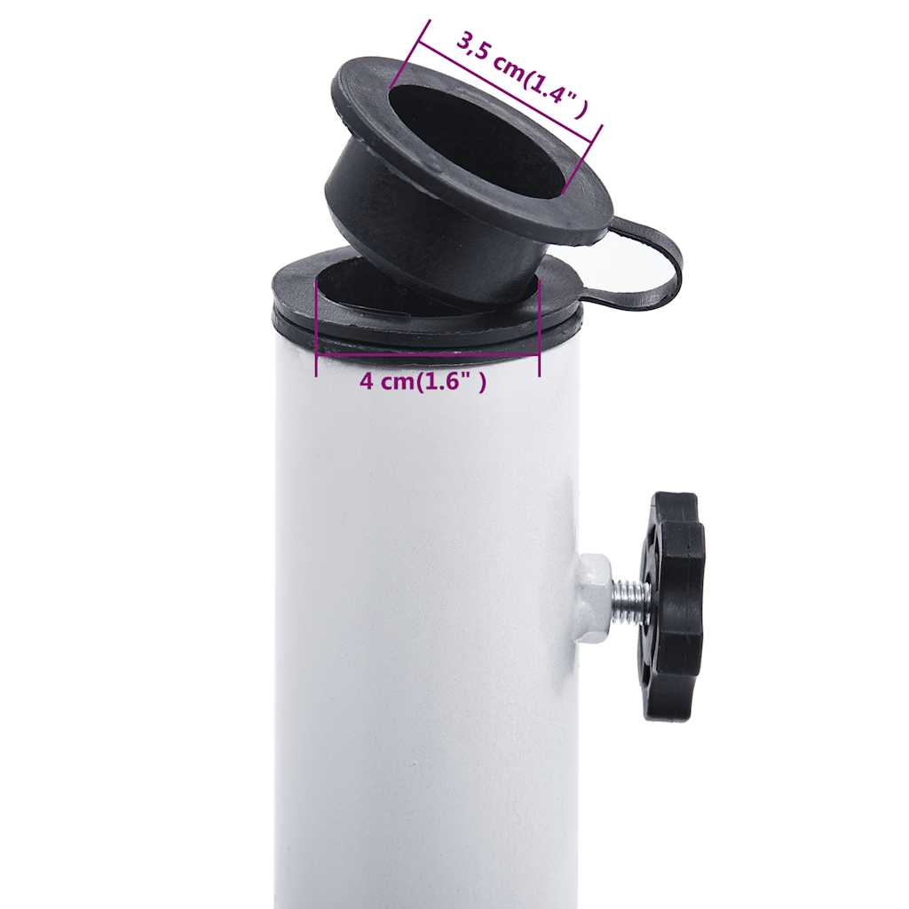 Stojan na slunečník bílý 12 kg 49 cm litina