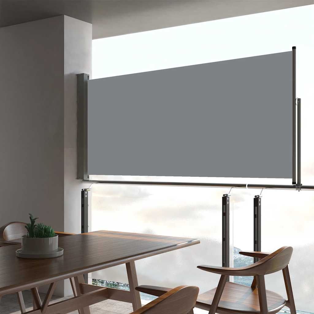 Zatahovací boční markýza / zástěna na terasu 60 x 300 cm šedá
