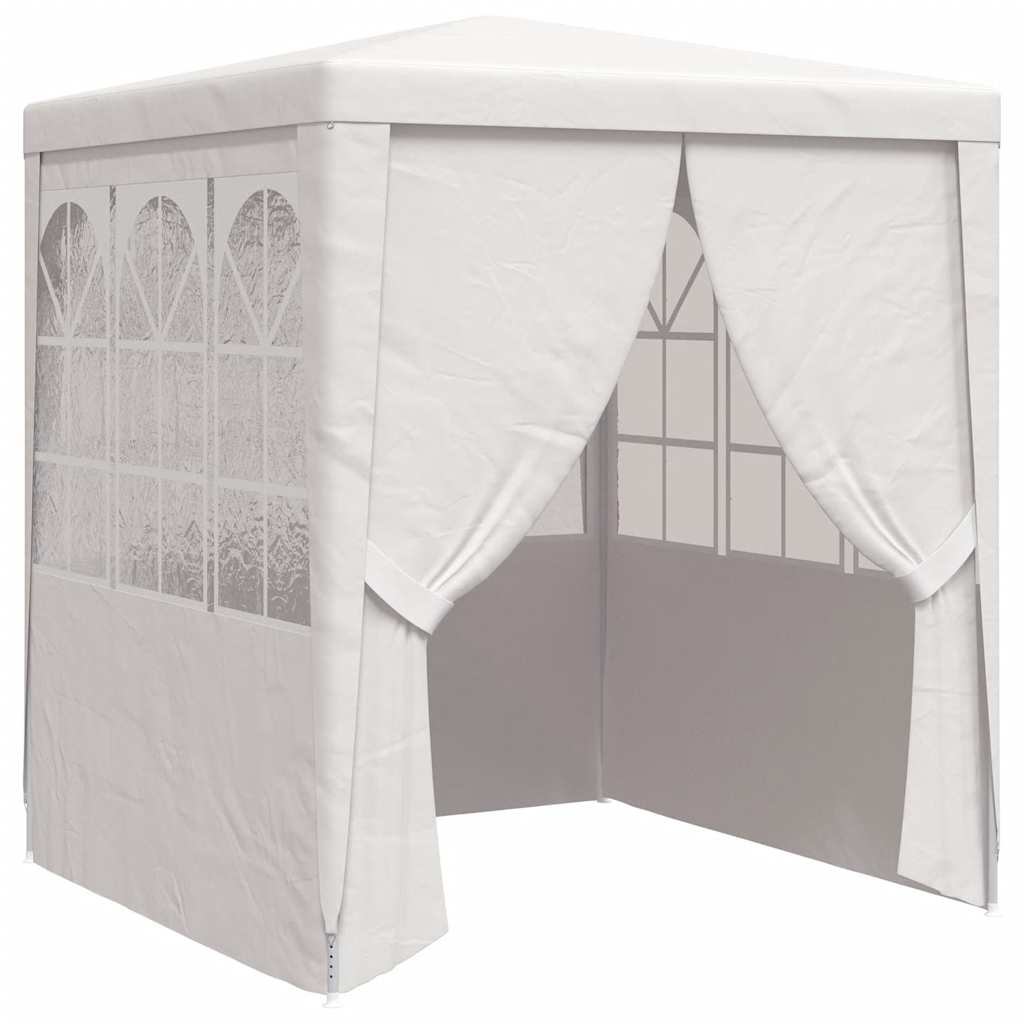 Profesionální party stan s bočnicemi 2 x 2 m bílý 90 g/m²