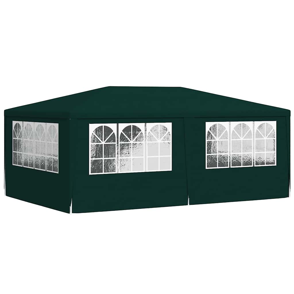 Profesionální party stan s bočnicemi 4 x 6 m zelený 90 g/m²