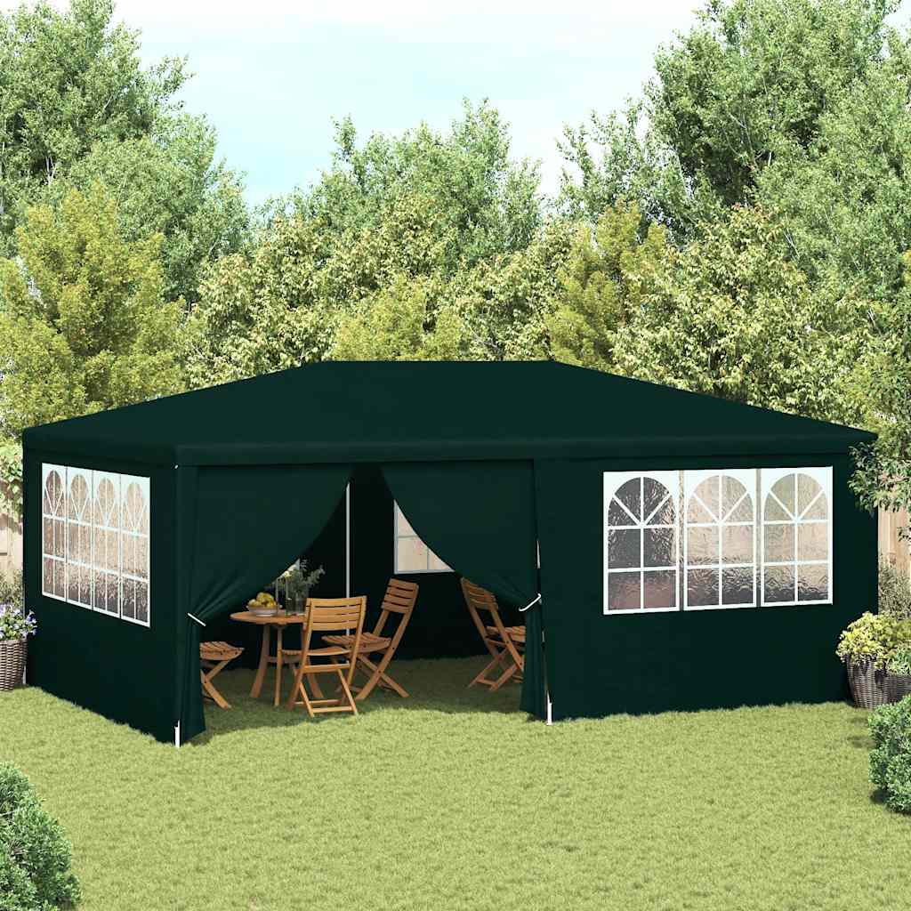 Profesionální party stan s bočnicemi 4 x 6 m zelený 90 g/m²