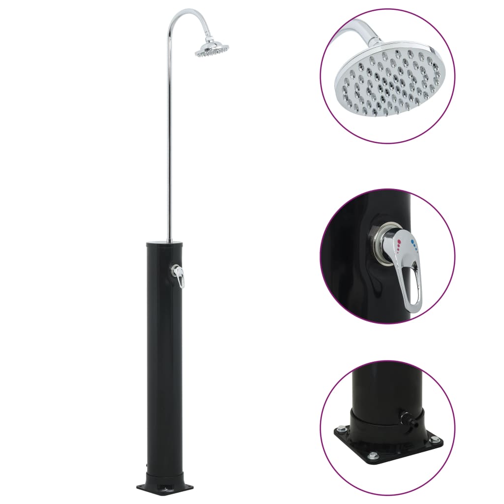 Solární sprcha černá 214 cm 20 l