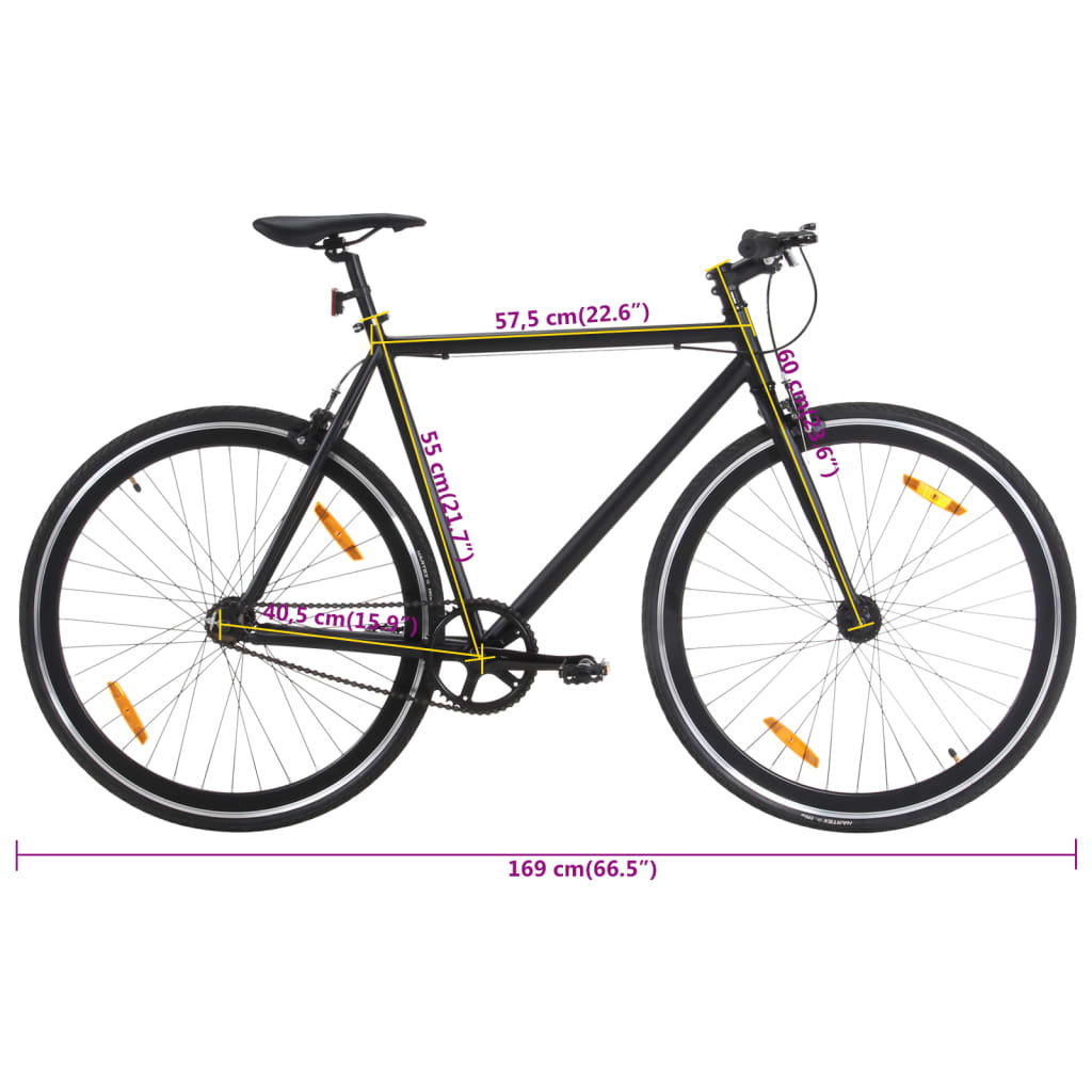 Kolo s pevným převodem černé 700c 55 cm