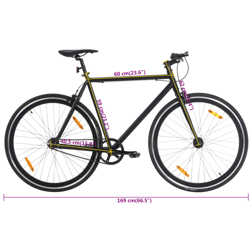Kolo s pevným převodem černé 700c 59 cm