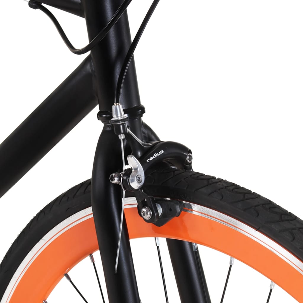 Kolo s pevným převodem černé a oranžové 700c 51 cm