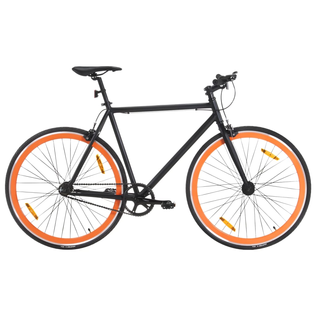 Kolo s pevným převodem černé a oranžové 700c 59 cm