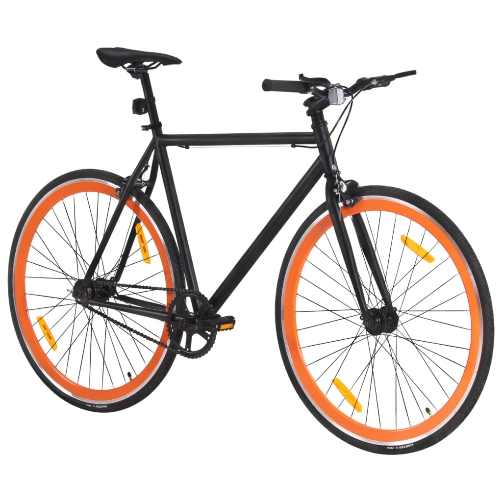 Kolo s pevným převodem černé a oranžové 700c 59 cm