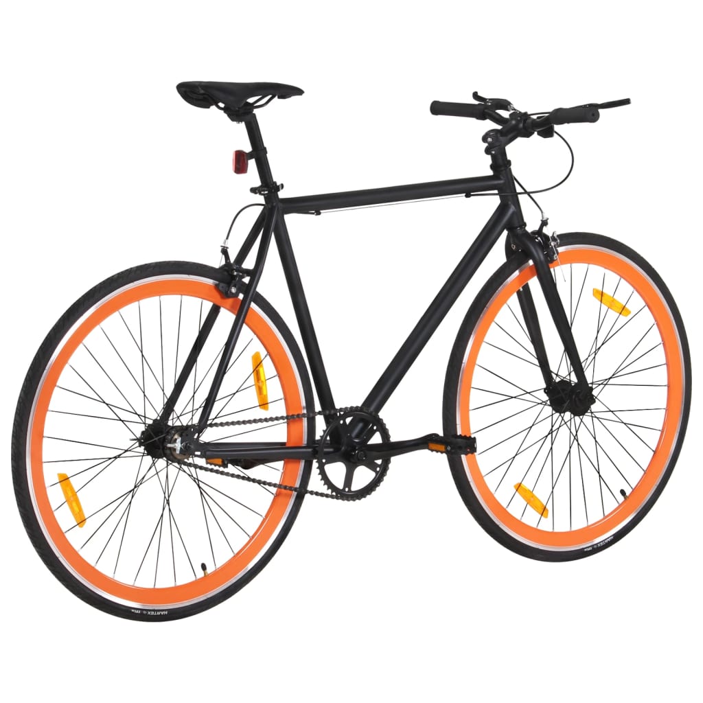 Kolo s pevným převodem černé a oranžové 700c 59 cm