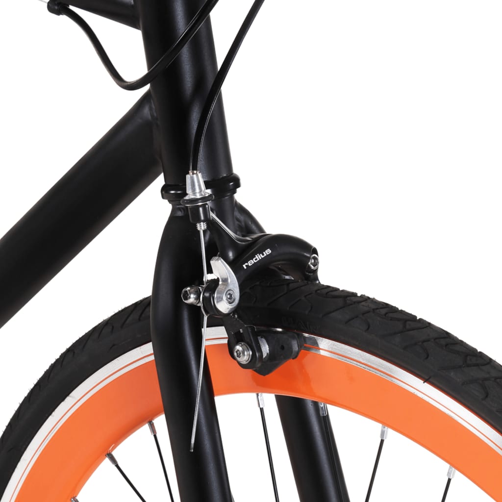 Kolo s pevným převodem černé a oranžové 700c 59 cm