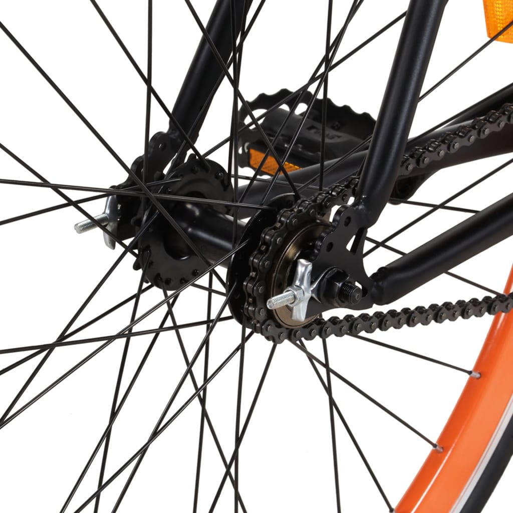 Kolo s pevným převodem černé a oranžové 700c 59 cm
