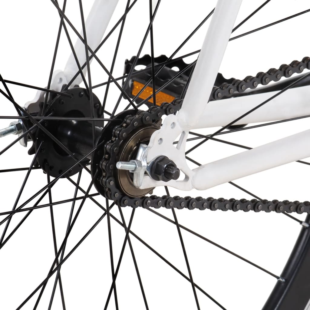 Kolo s pevným převodem bílé a černé 700c 59 cm