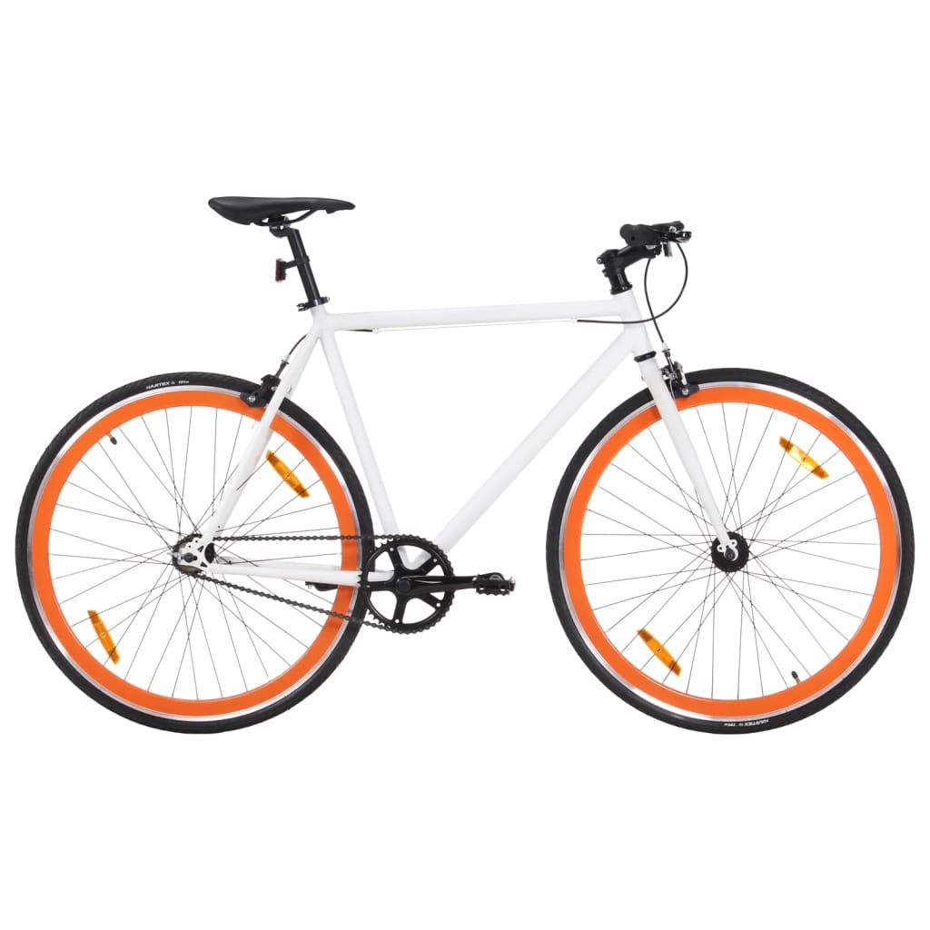 Kolo s pevným převodem bílé a oranžové 700c 51 cm