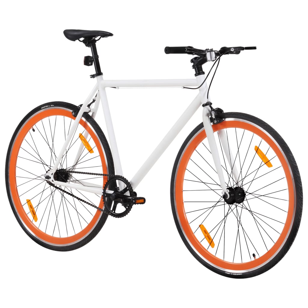 Kolo s pevným převodem bílé a oranžové 700c 51 cm
