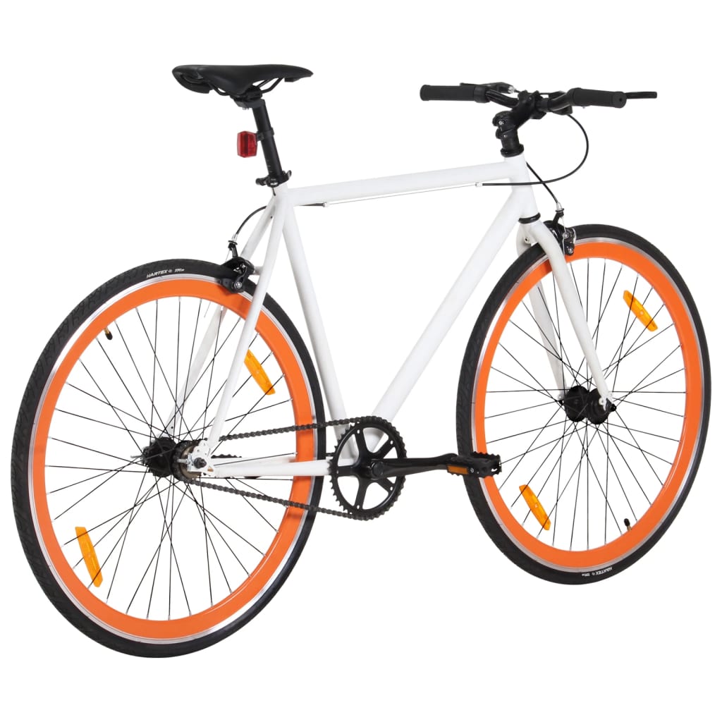 Kolo s pevným převodem bílé a oranžové 700c 51 cm