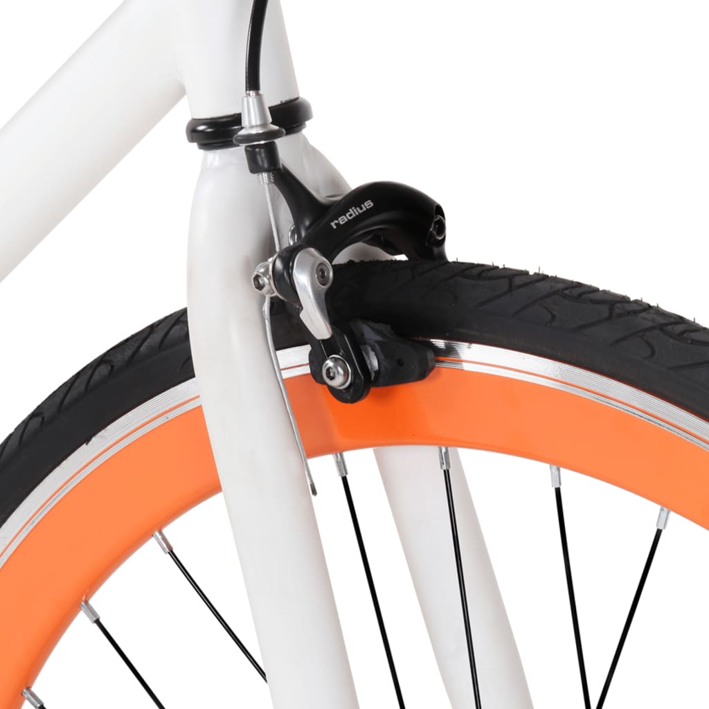 Kolo s pevným převodem bílé a oranžové 700c 51 cm