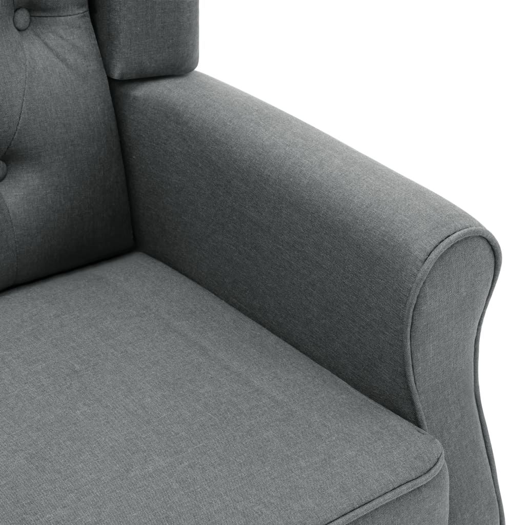 Masážní křeslo s podnožkou světle šedé textil
