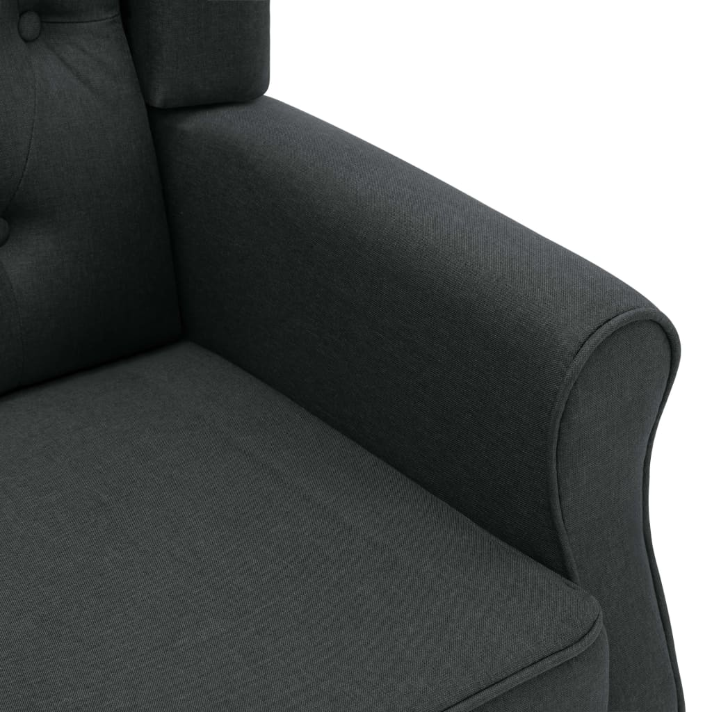Masážní křeslo s podnožkou tmavě šedé textil