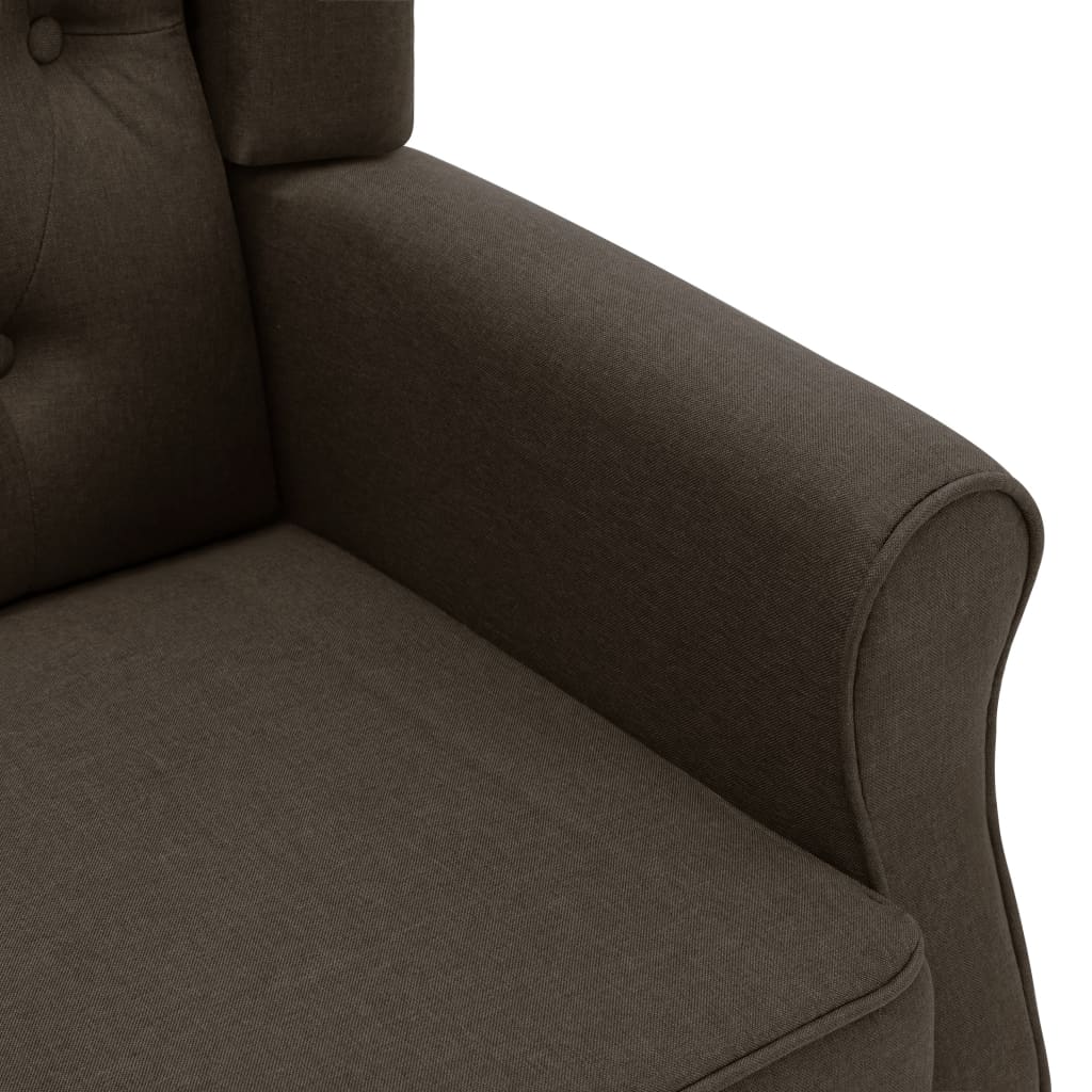 Masážní křeslo s podnožkou hnědé textil