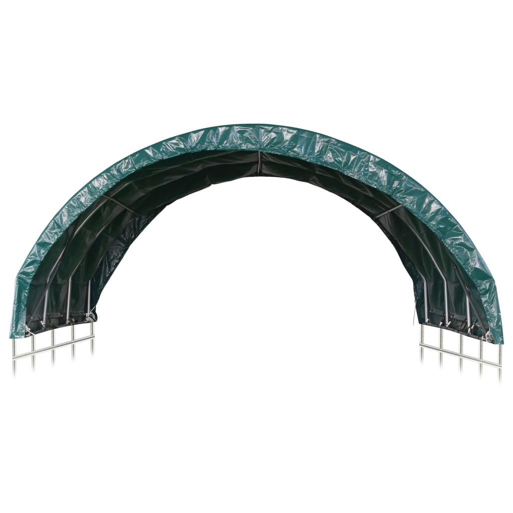 Přístřešek pro zvířata PVC 3,7 x 3,7 m zelený