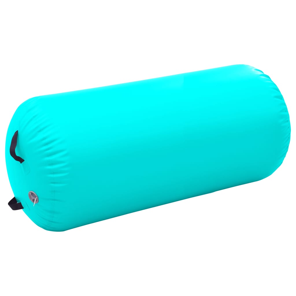 Nafukovací cvičební válec s pumpou 120 x 75 cm PVC zelený