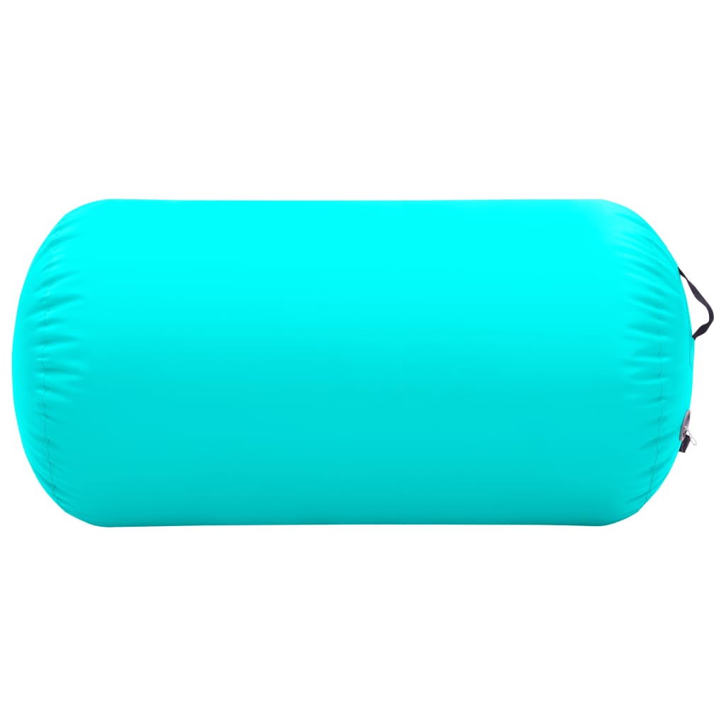 Nafukovací cvičební válec s pumpou 120 x 75 cm PVC zelený