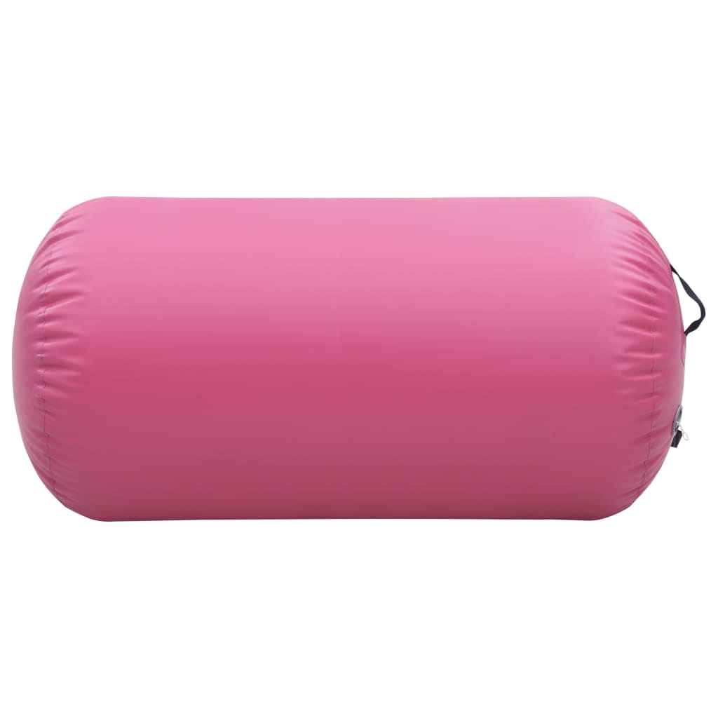Nafukovací cvičební válec s pumpou 120 x 90 cm PVC růžový