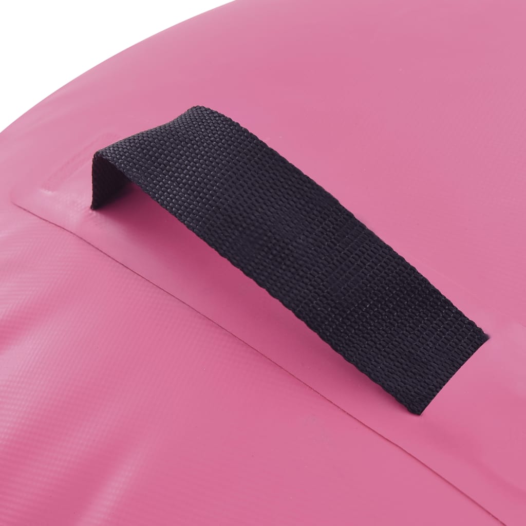Nafukovací cvičební válec s pumpou 120 x 90 cm PVC růžový
