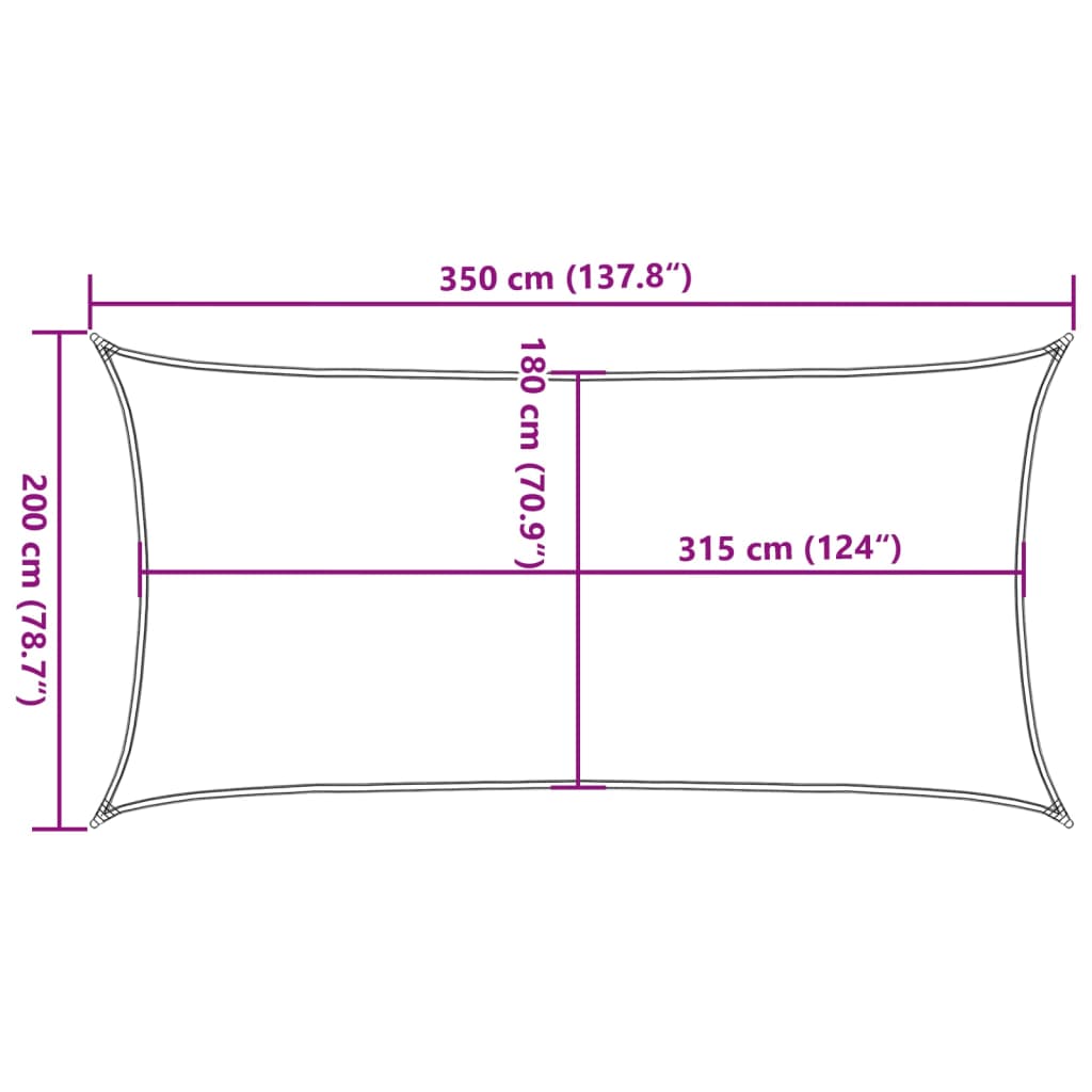 Stínící plachta 160 g/m² béžová 2 x 3,5 m HDPE