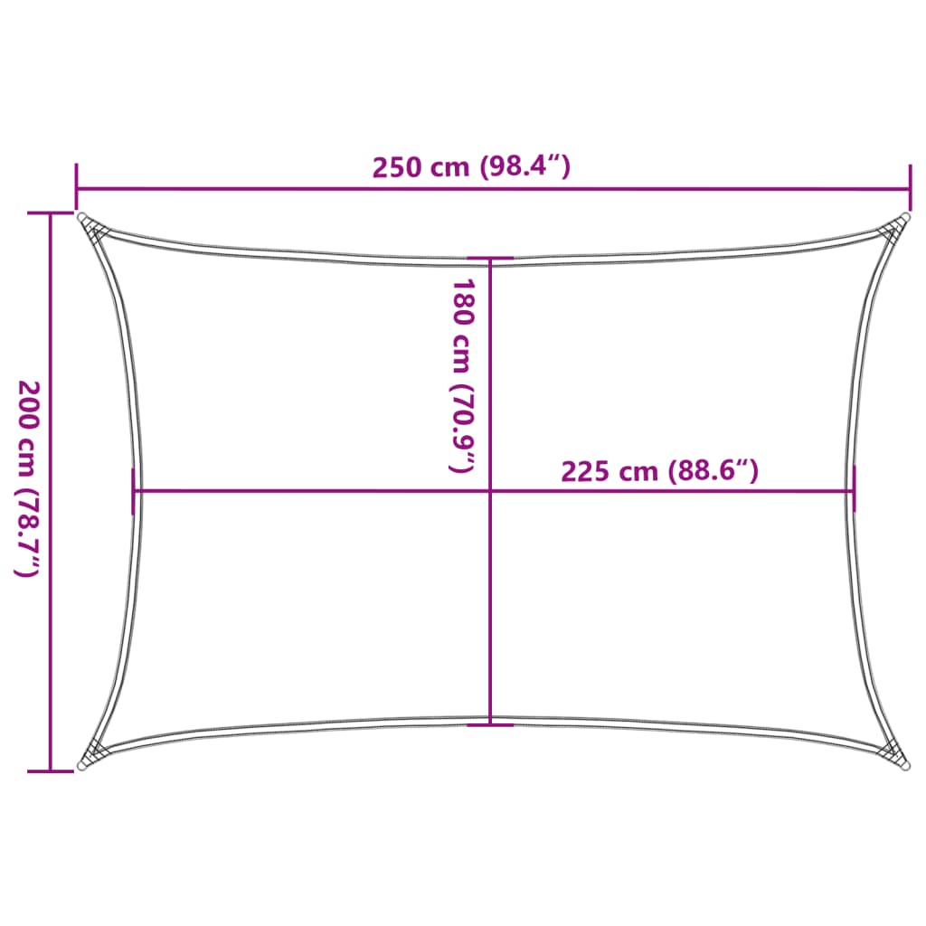 Plachta proti slunci 160 g/m² krémová 2 x 2,5 m HDPE