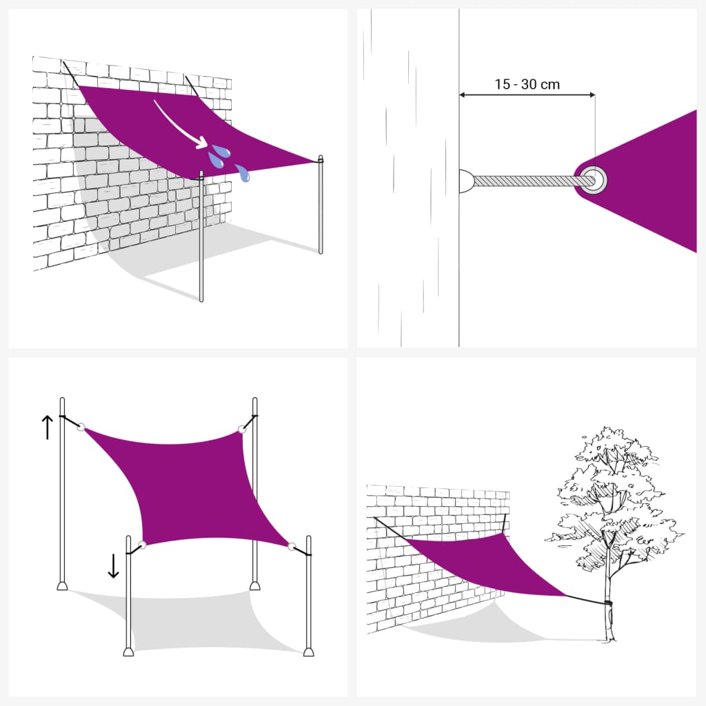 Stínící plachta 160 g/m² krémová 5 x 5 x 6 m HDPE