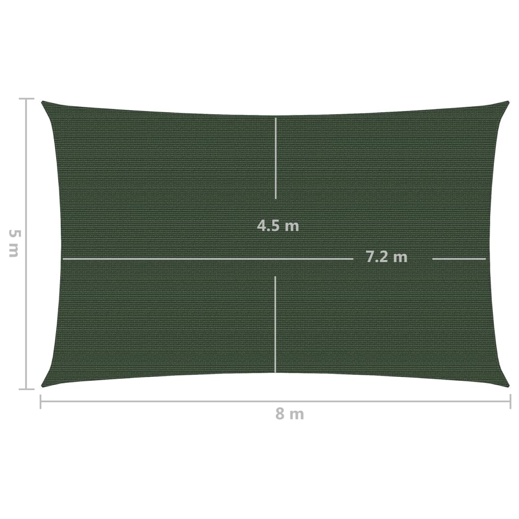 Plachta proti slunci 160 g/m² tmavě zelená 5 x 8 m HDPE